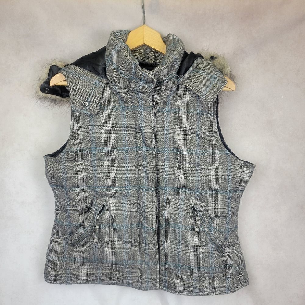 Aeropostale Puffer Vest Down/Feather Fill Removable Faux Fur Size Youth XL